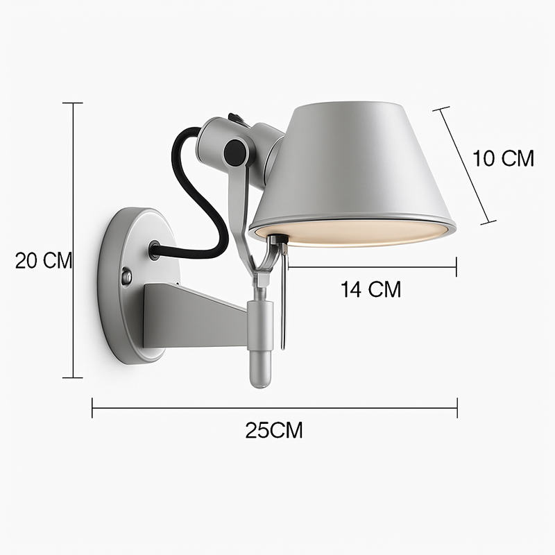 Applique murale bras articulé avec lampe American