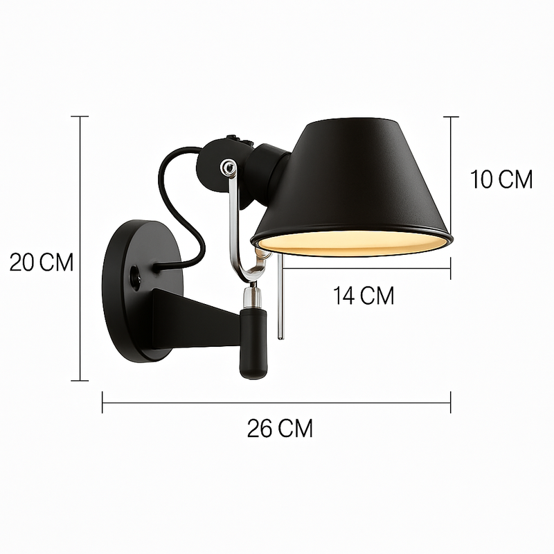 Applique murale bras articulé avec lampe American