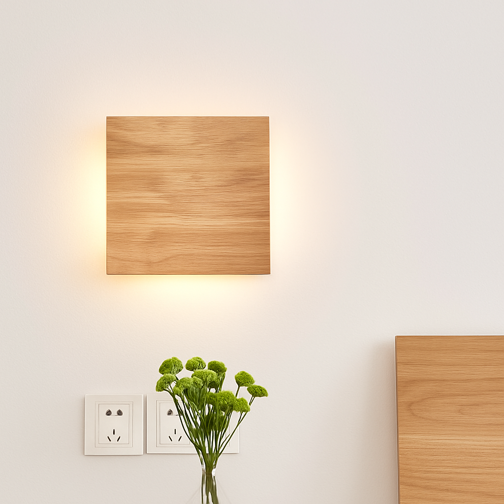 Applique murale carrée en bois naturel - vue 4 sur 10
