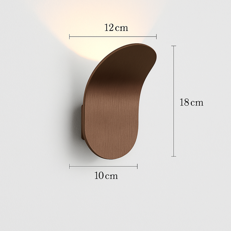 Applique murale design à LED avec abat-jour courbé en métal style Wake