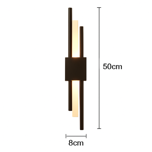 Applique murale design LED avec barre en métal doré Xeres