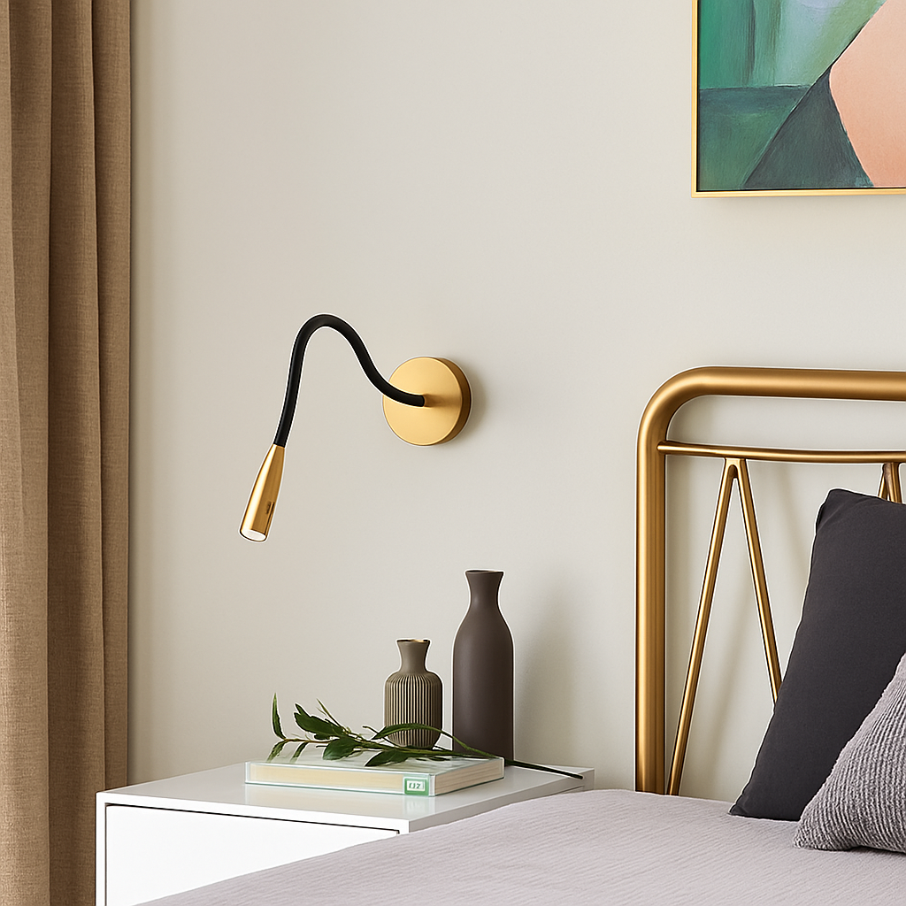 Applique murale design LED avec tige ajustable noire - vue 5 sur 5