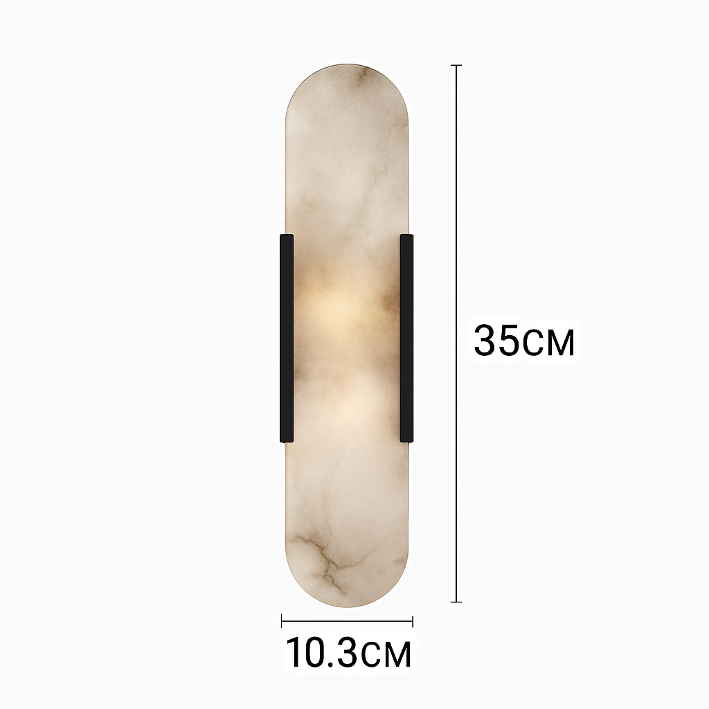 Applique murale design LED en marbre arrondi style Shining - vue 7 sur 8