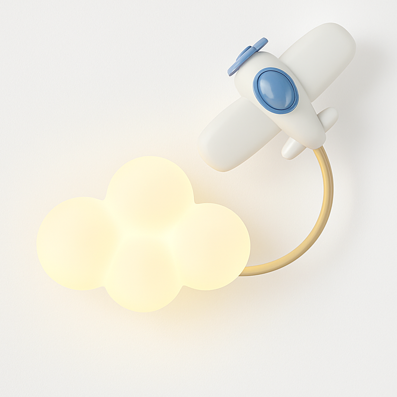 applique murale Dessin animé avion abat-jour étoile arc-en-ciel cerf-volant montgolfière nuage veilleuse enfants