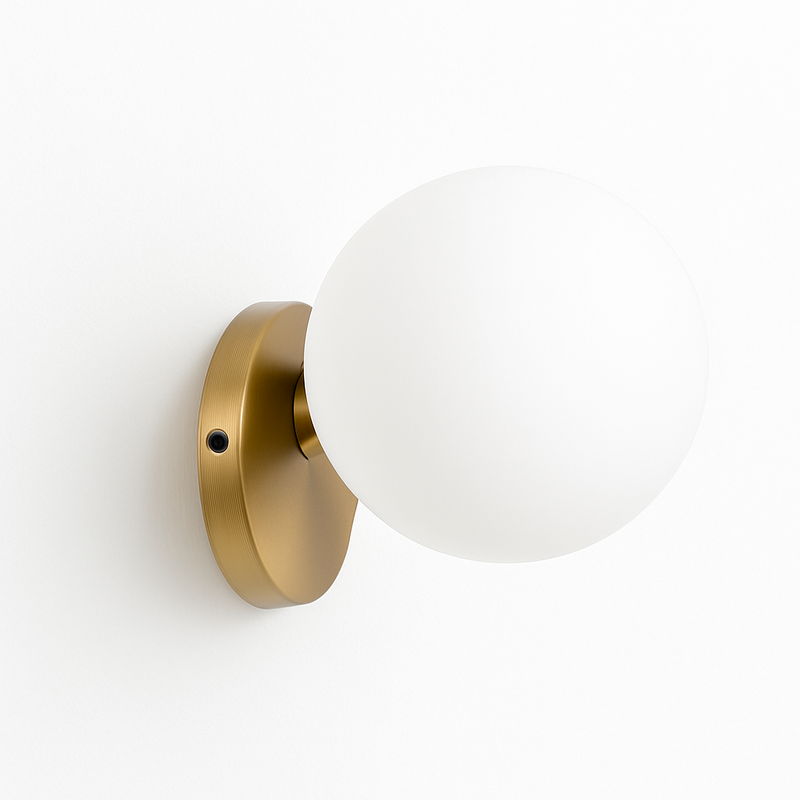 Applique murale doré et boule en verre Frost