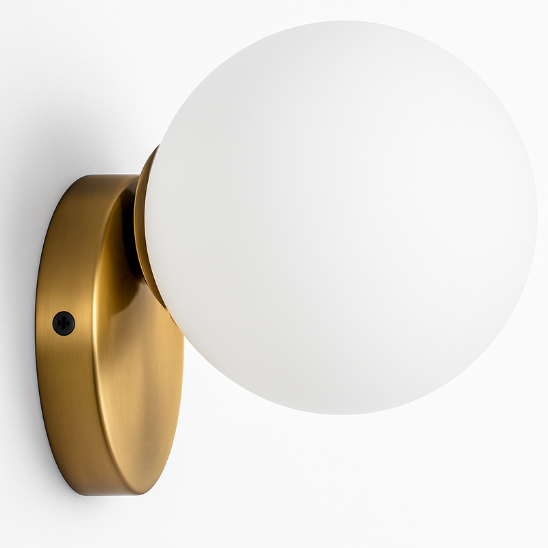 Applique murale doré et boule en verre Frost