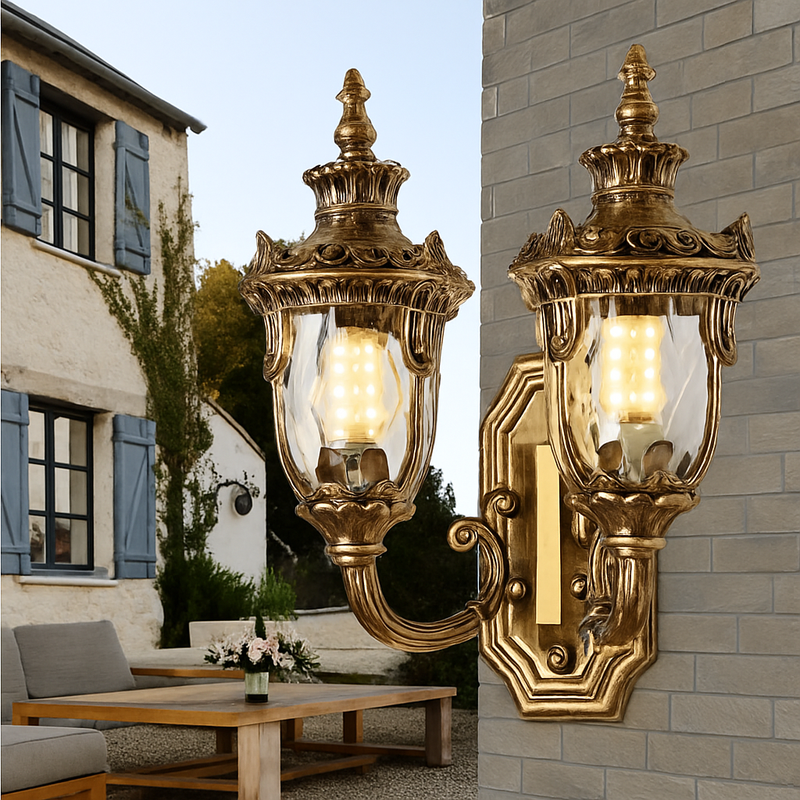 applique murale extérieure étanche double tête style européen rétro