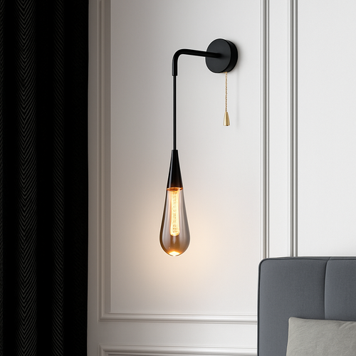 applique murale goutte d'eau avec interrupteur marche/arrêt led nuit