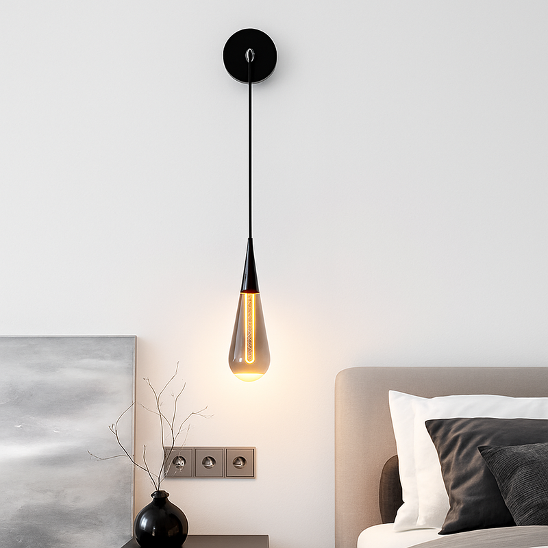 applique murale goutte d'eau avec interrupteur marche/arrêt led nuit