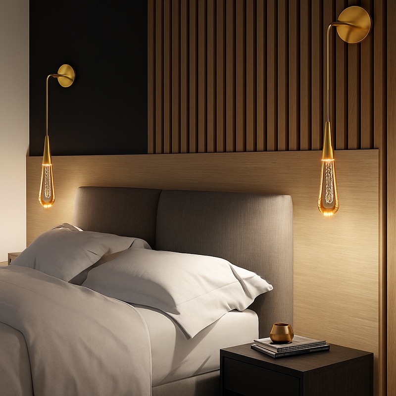 applique murale goutte d'eau avec interrupteur marche/arrêt led nuit