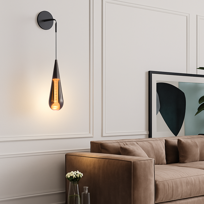 applique murale goutte d'eau avec interrupteur marche/arrêt led nuit