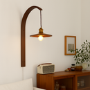 applique murale japonaise en bois vintage rétro abat-jour en céramique