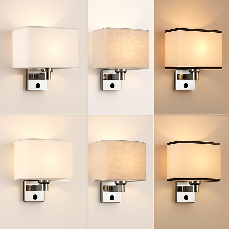 Applique murale Led avec abat-jour en tissu