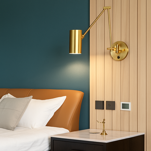 Applique murale LED à bras Long pivotant réglable avec capteur tactile moderne