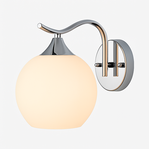 Applique murale LED chromé avec boule en verre Creative
