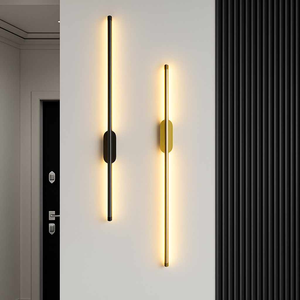 Applique murale LED d'intérieur en or et noir