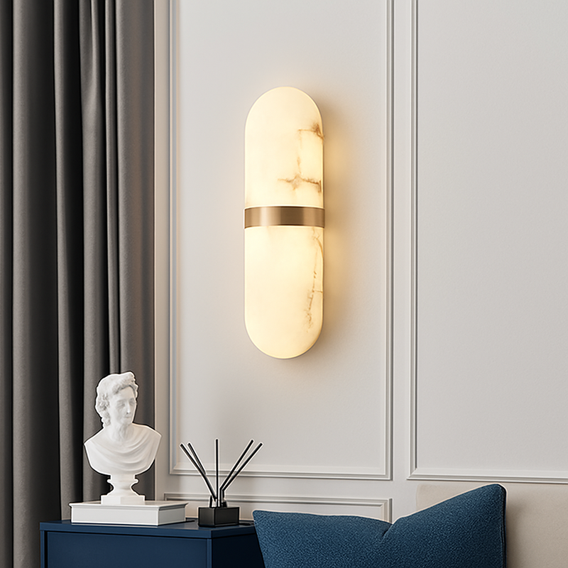 applique murale led demi-cylindre imitation marbre