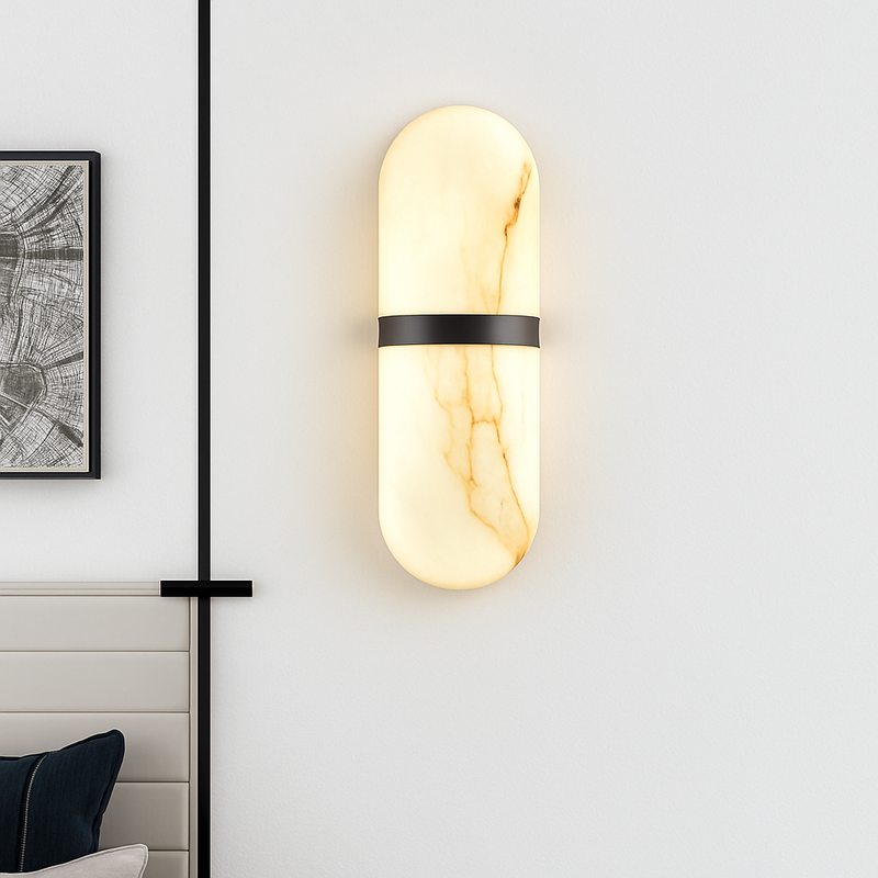 applique murale led demi-cylindre imitation marbre