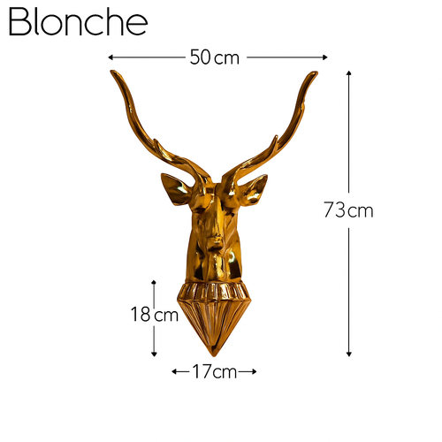 Applique murale LED design cerf (doré ou argenté)
