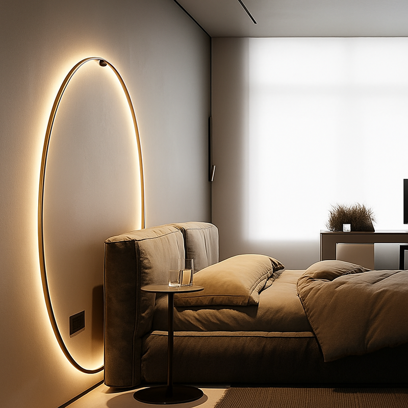 applique murale led design nordique avec prise usb ronde