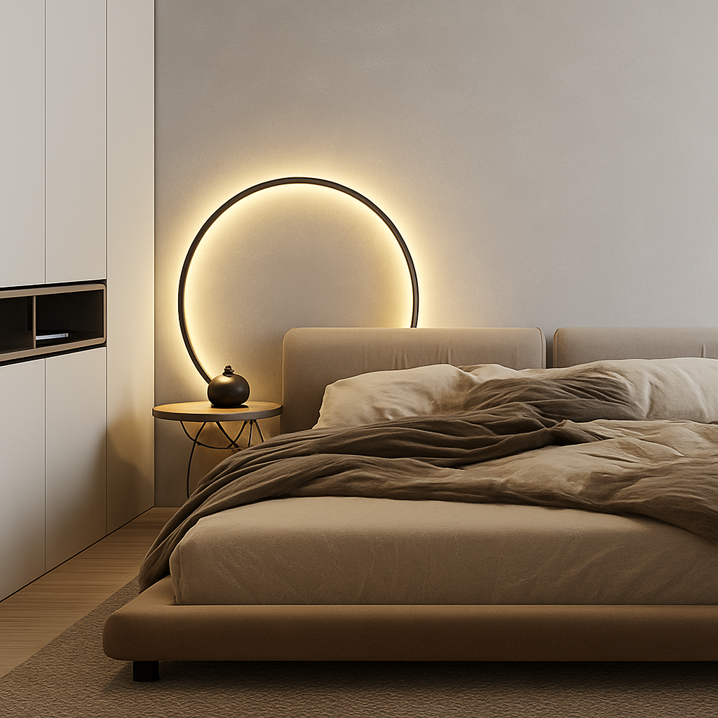applique murale led design nordique avec prise usb ronde - vue 4 sur 6