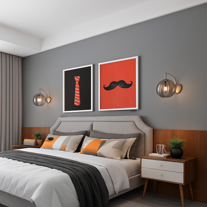 Applique murale LED doré avec boule en verre fumé Scone