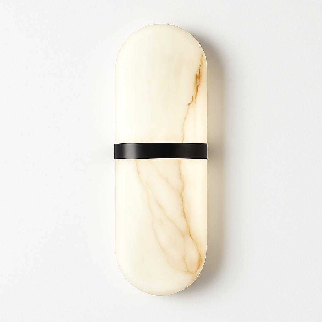 applique murale led elliptique imitation marbre style européen minimaliste