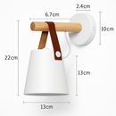 Applique murale LED en bois avec abat-jour suspendu