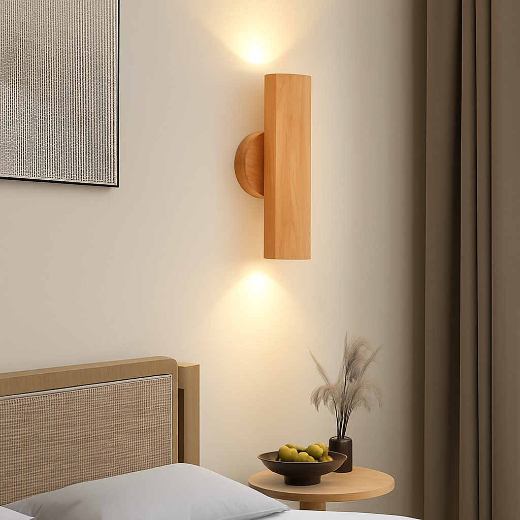 Applique murale LED en bois massif de Style nordique - vue 3 sur 8
