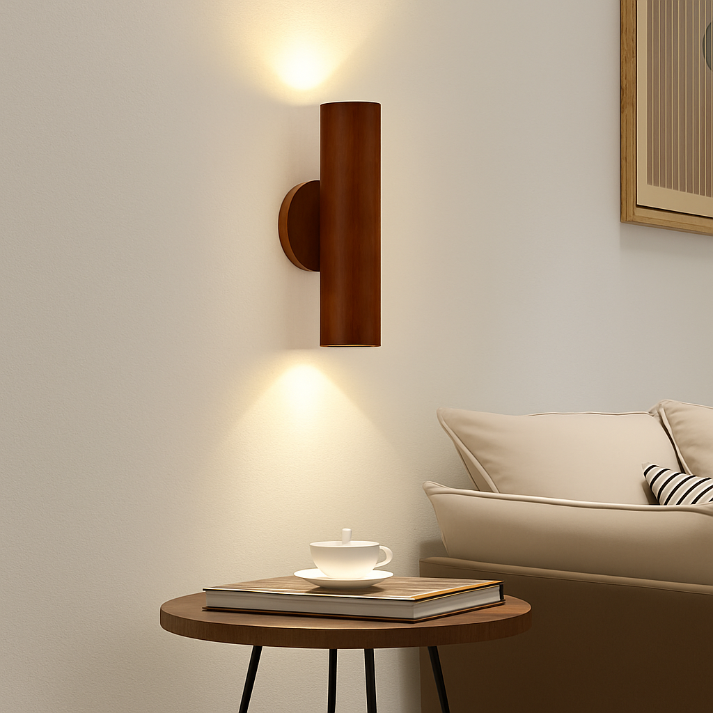 Applique murale LED en bois massif de Style nordique - vue 4 sur 8