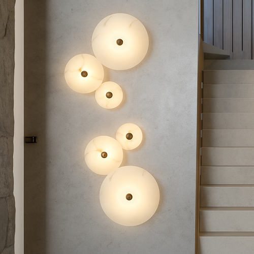 Applique murale LED en marbre naturel