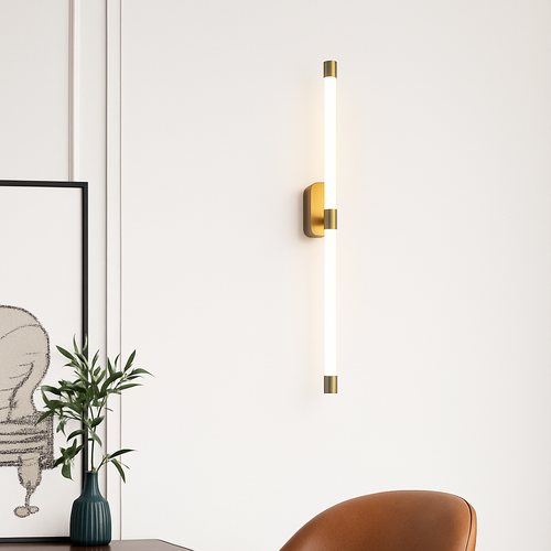 applique murale led minimaliste en cuivre et acrylique nordique