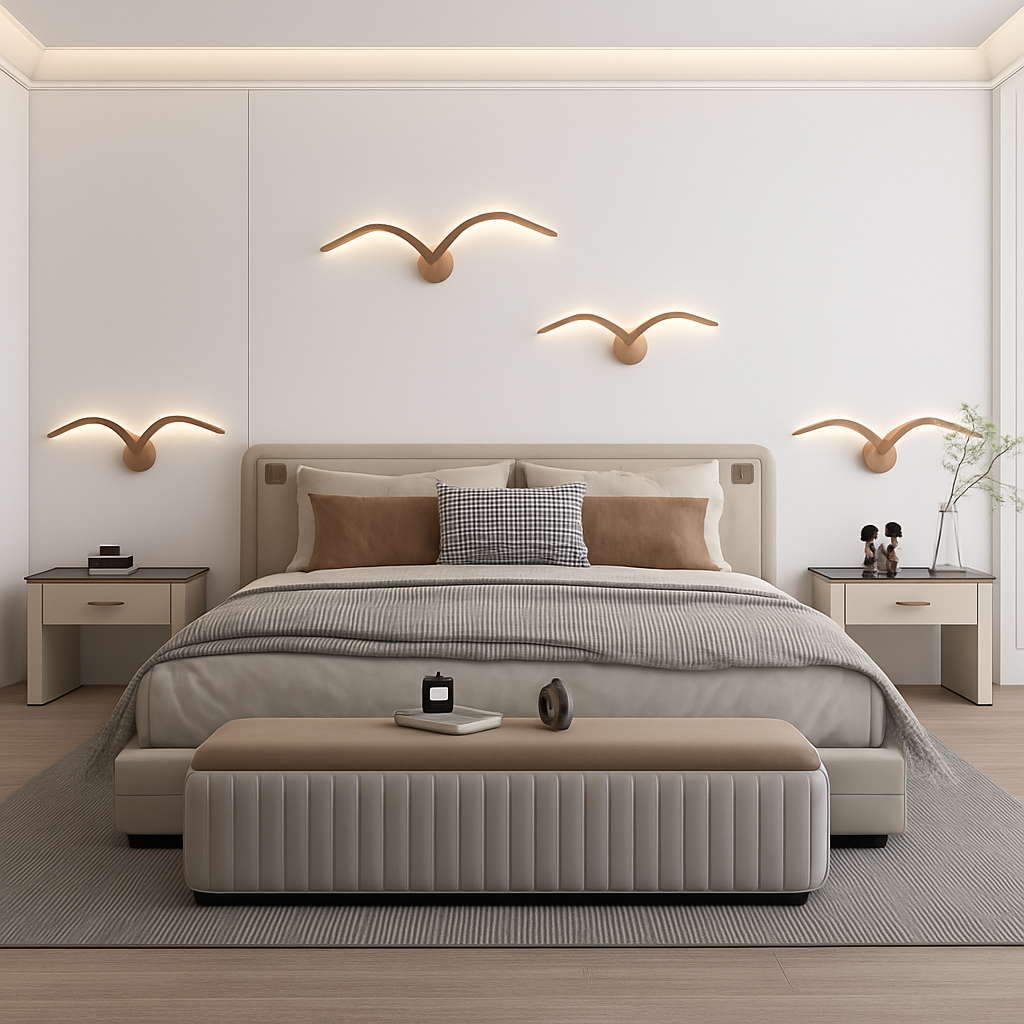 applique murale led modernes en forme de mouette en acrylique - vue 6 sur 8