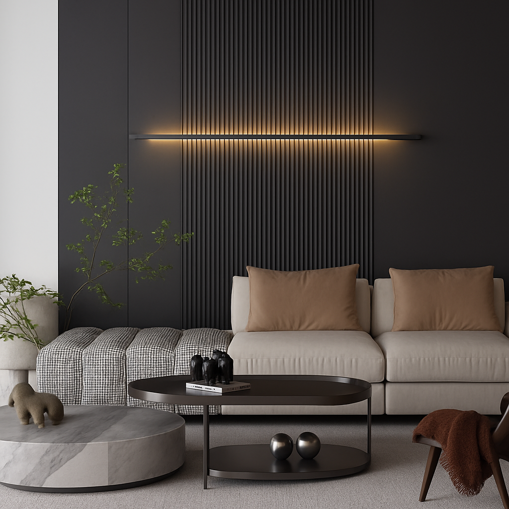 applique murale led modernes linéaires nordique simple éclairage - vue 3 sur 8