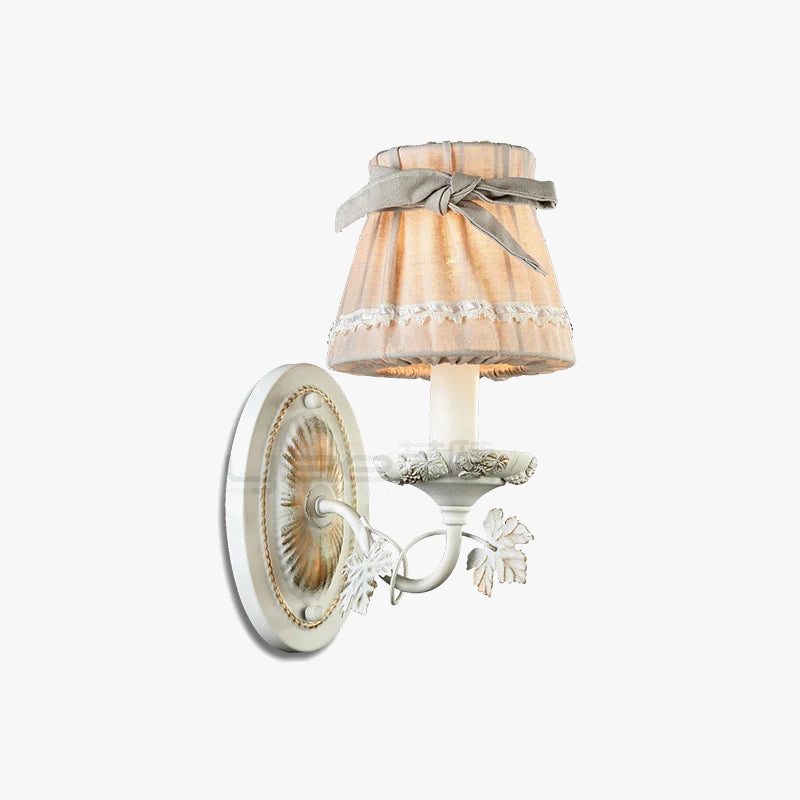 Applique murale led pastorale avec nœud en tissu décoration nordique