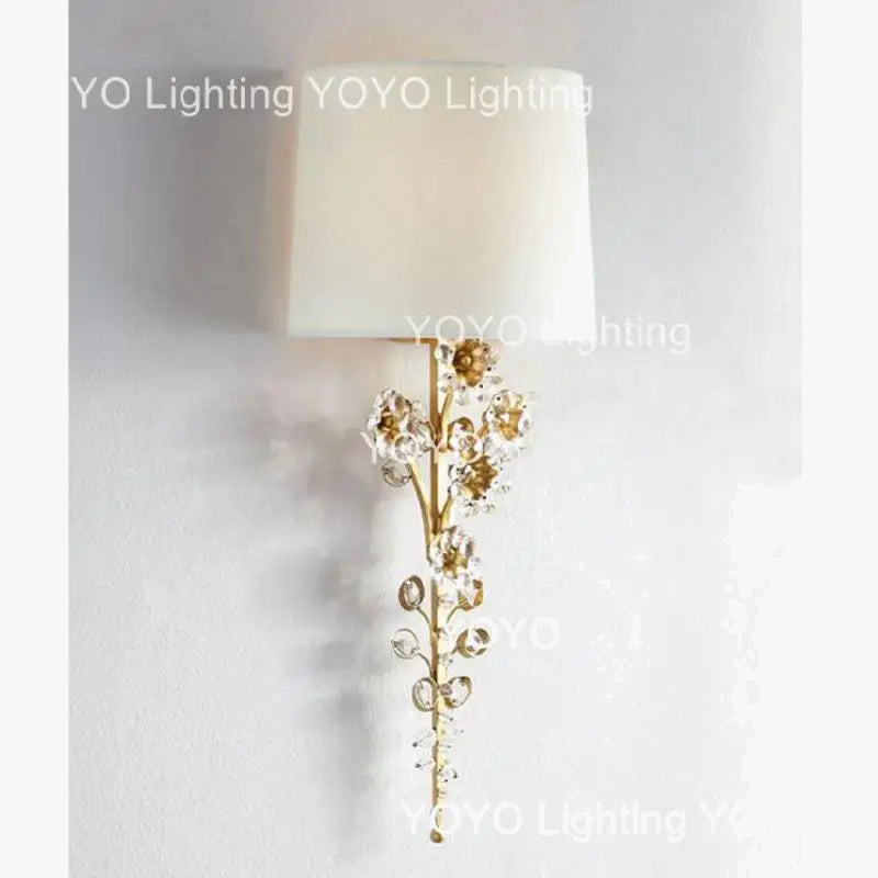 applique murale led vintage avec grand abat-jour en cristal