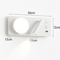 applique murale moderne avec double interrupteur et port usb