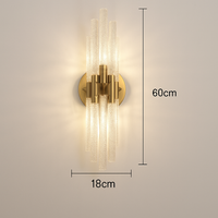 applique murale moderne en verre luminaire intérieur décoratif métal doré