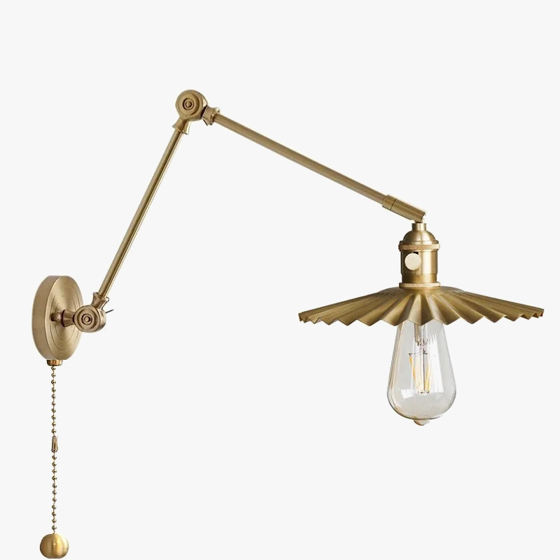 Applique murale moderne iwhd en cuivre avec chaîne edison led réglable