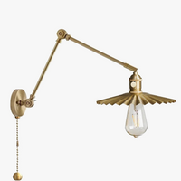 applique murale moderne iwhd en cuivre avec chaîne edison led réglable