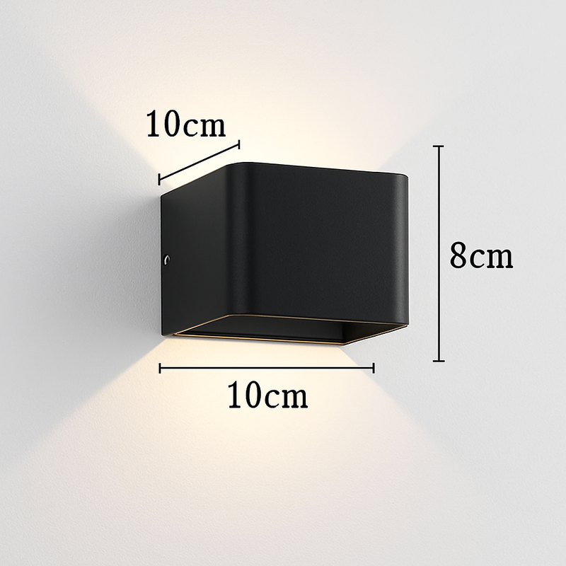 Applique murale moderne LED avec cube métal coloré