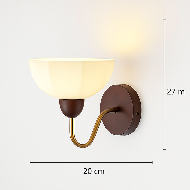 applique murale néoclassique en bois avec verre japonais anti lumière bleue