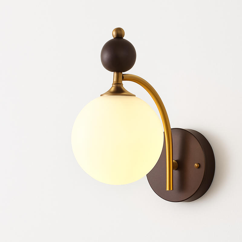 applique murale néoclassique en bois avec verre japonais anti lumière bleue