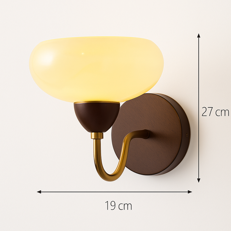 applique murale néoclassique en bois avec verre japonais anti lumière bleue