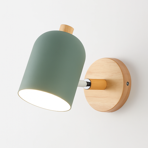 applique murale nordique en bois éclairage lecture design élégant