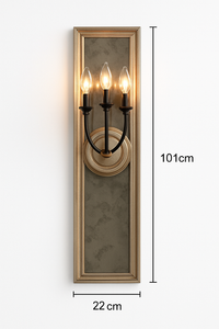 applique murale rétro américaine cadre miroir bois lampe bougie ancienne