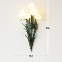 Applique murale rétro restaurant vert led éclairage fleurs créatives américaines