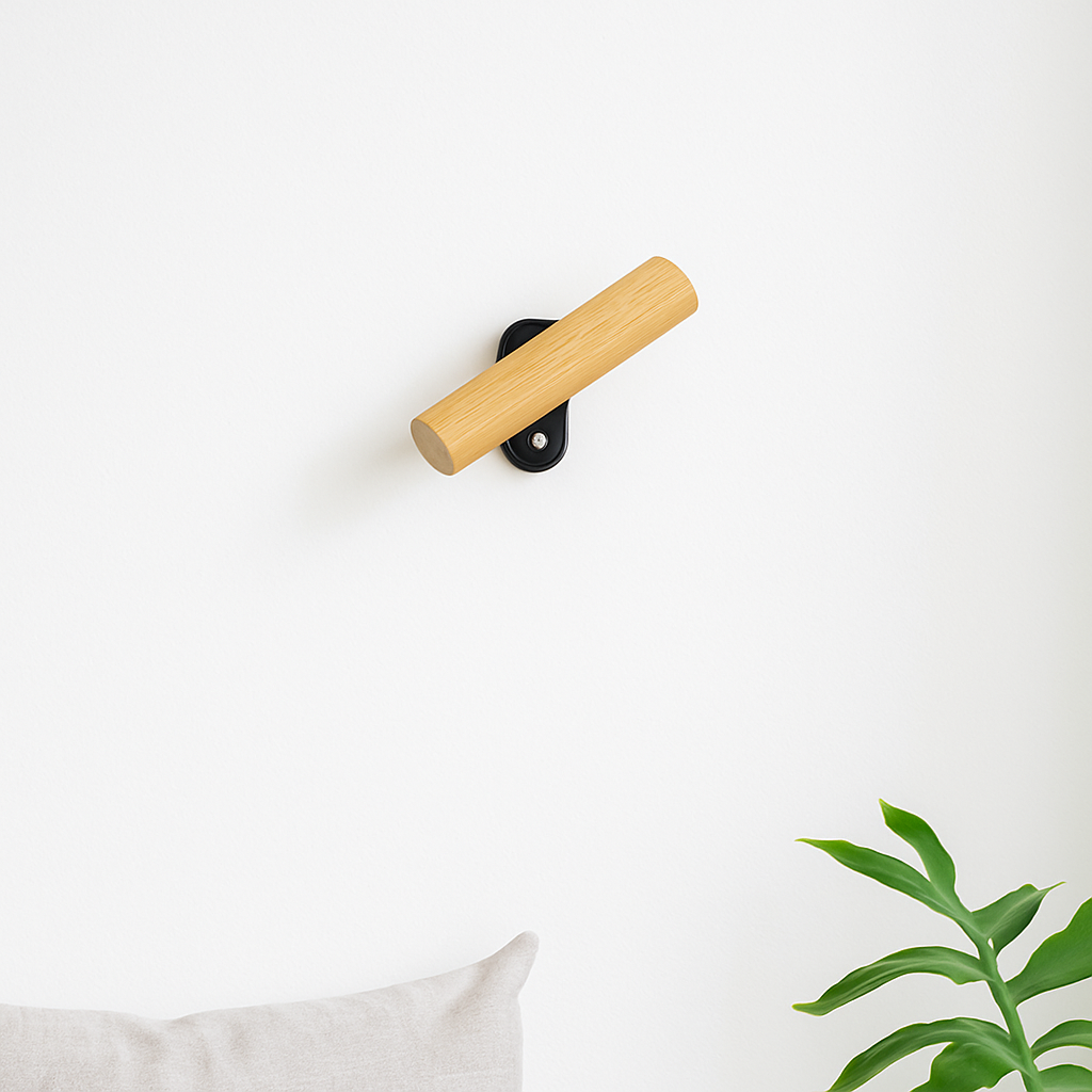 applique murale rotative minimaliste en bois avec interrupteur LED - vue 5 sur 8