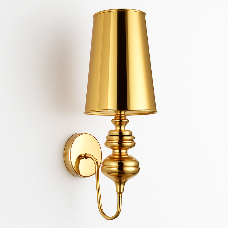 Applique murale rustique avec abat-jour (noir, blanc, doré ou chromé)