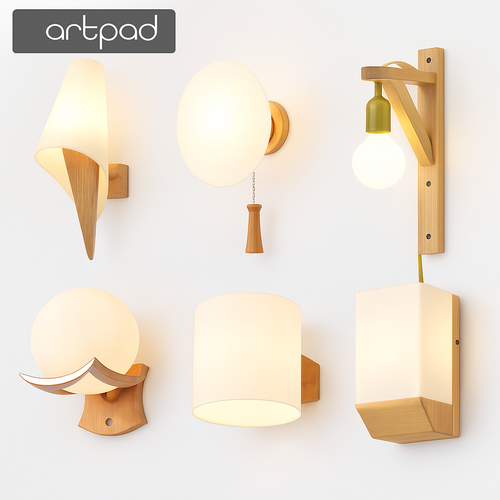 applique murale scandinave en bois et verre pour décoration intérieure